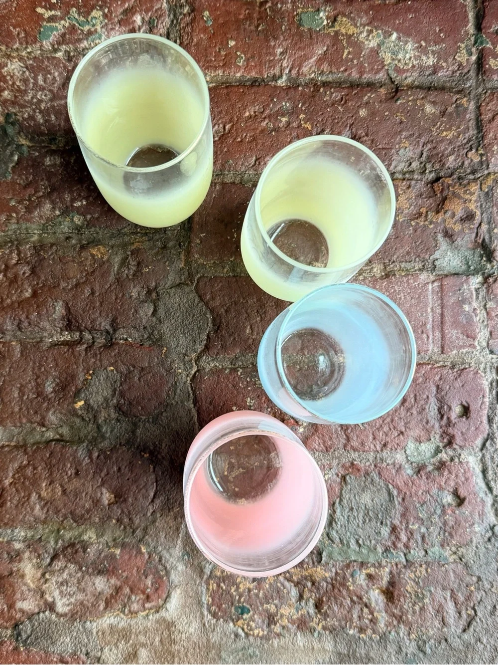 Midcentury modern Blendo drinking glasses multi color set of 4